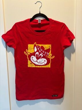 Red Graphic Short Sleeve Tee with mctavish le chat